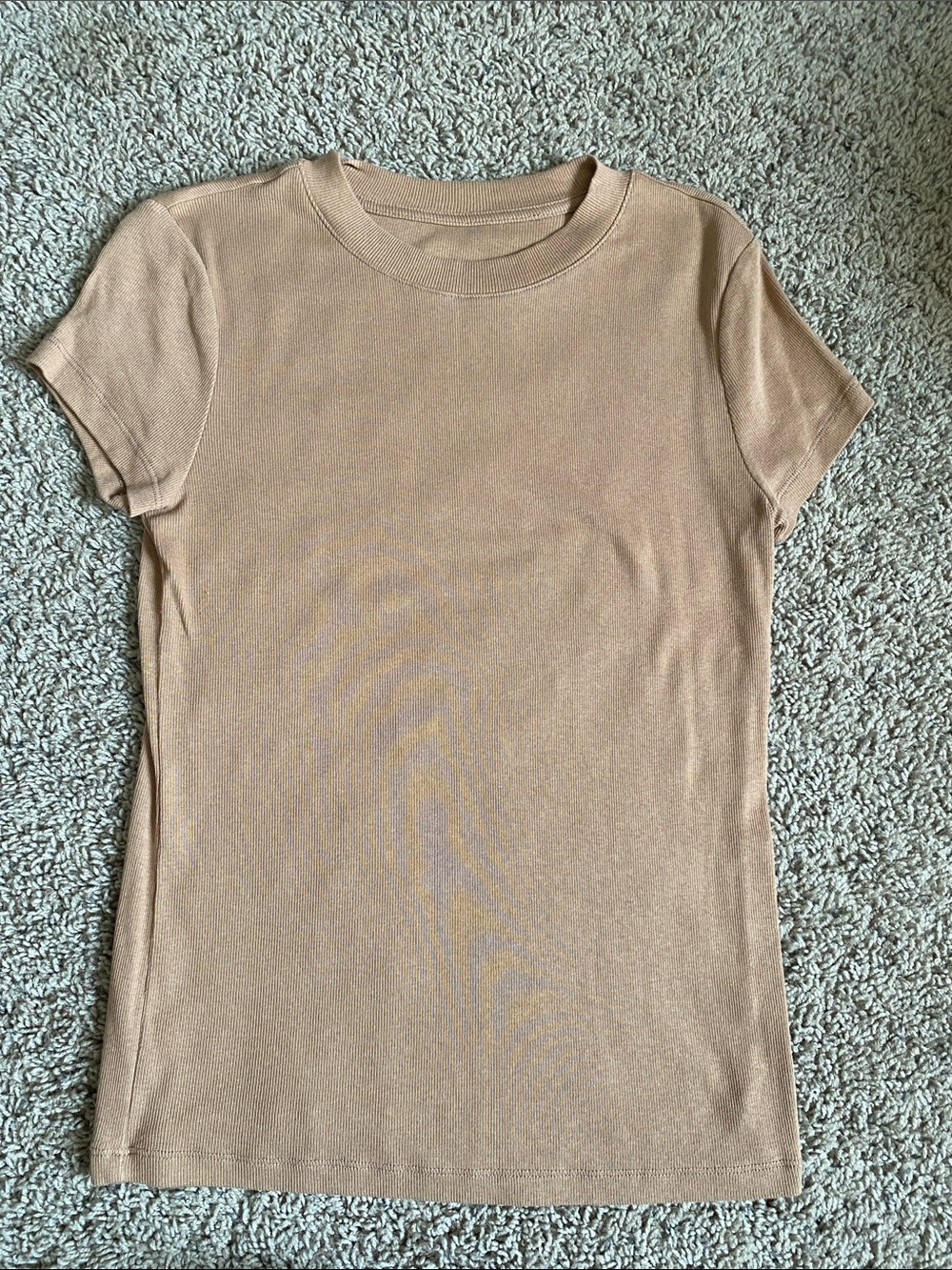 Women's Short Sleeve Crewneck Tee in Tan
